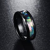 Tungsten Carbide Abalone Shell Ring