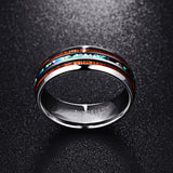 Tungsten Carbide Opal & Koa Wood Ring