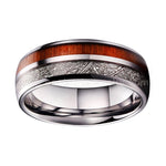 Tungsten Carbide Meteorite & Koa Wood Ring