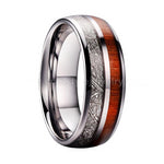 Tungsten Carbide Meteorite & Koa Wood Ring