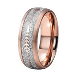 Tungsten Carbide Rose Gold Meteorite Ring