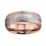 Tungsten Carbide Rose Gold Meteorite Ring