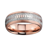 Tungsten Carbide Rose Gold Meteorite Ring