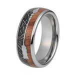 Tungsten Carbide Arrow Koa Wood Inlay Ring